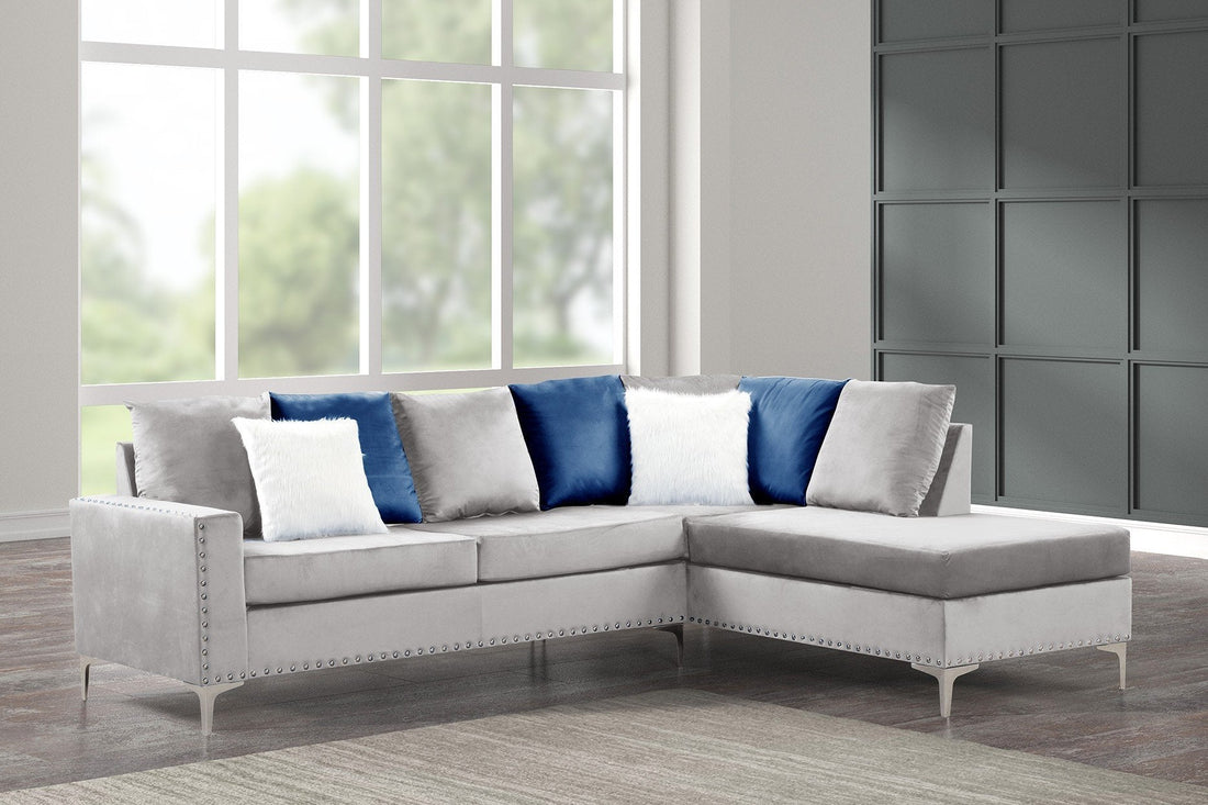 Cindy2 - Silver Reversible Sectional - Cindy2 Silver - Bien Home Furniture &amp; Electronics