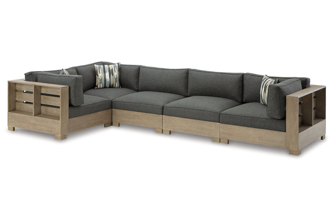 CITRINE PARK Brown 5-Piece Outdoor Sectional - SET | P660-846(2) | P660-875 | P660-876 | P660-877 - Bien Home Furniture &amp; Electronics