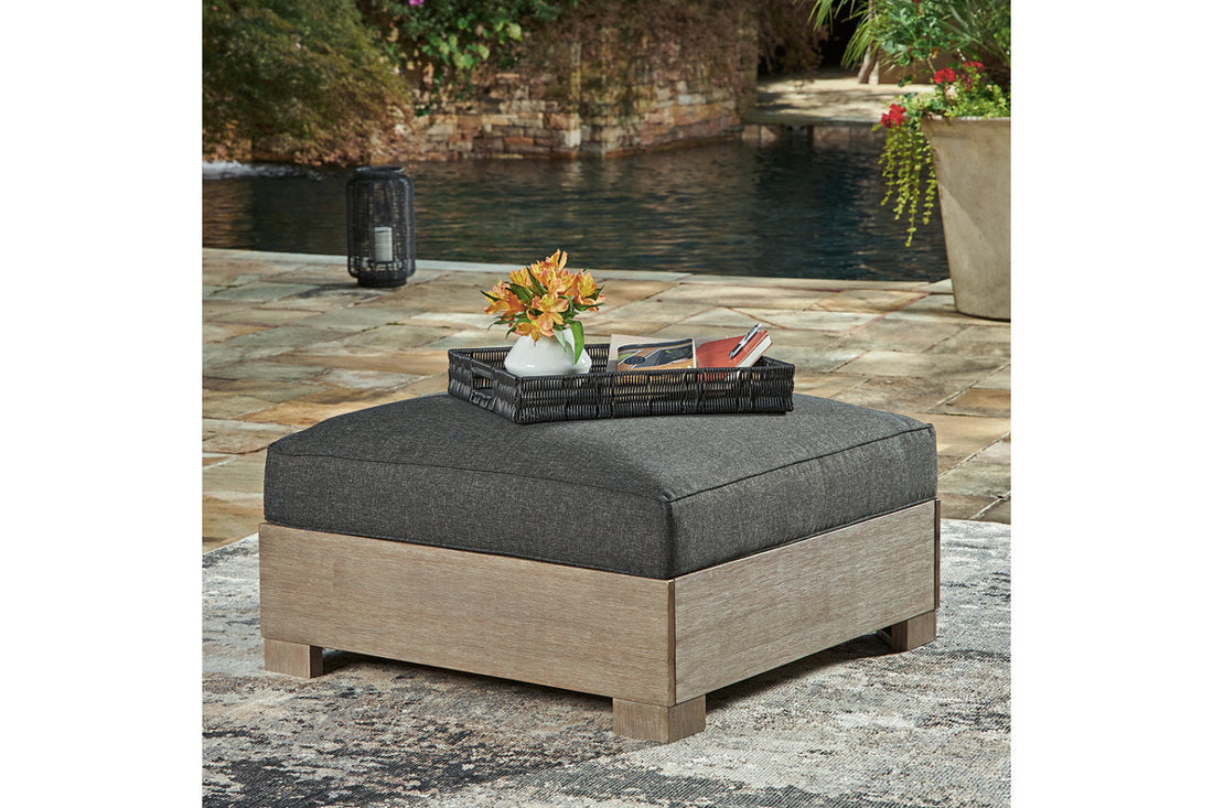 CITRINE PARK Brown Outdoor Ottoman with Cushion - P660-814 - Bien Home Furniture &amp; Electronics