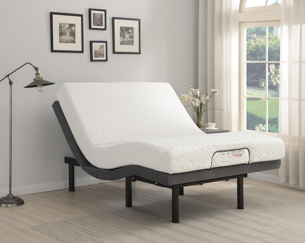Clara Gray/Black Queen Adjustable Bed Base - 350131Q - Bien Home Furniture &amp; Electronics