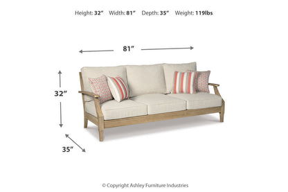 Clare View Beige Sofa with Cushion - P801-838 - Bien Home Furniture &amp; Electronics