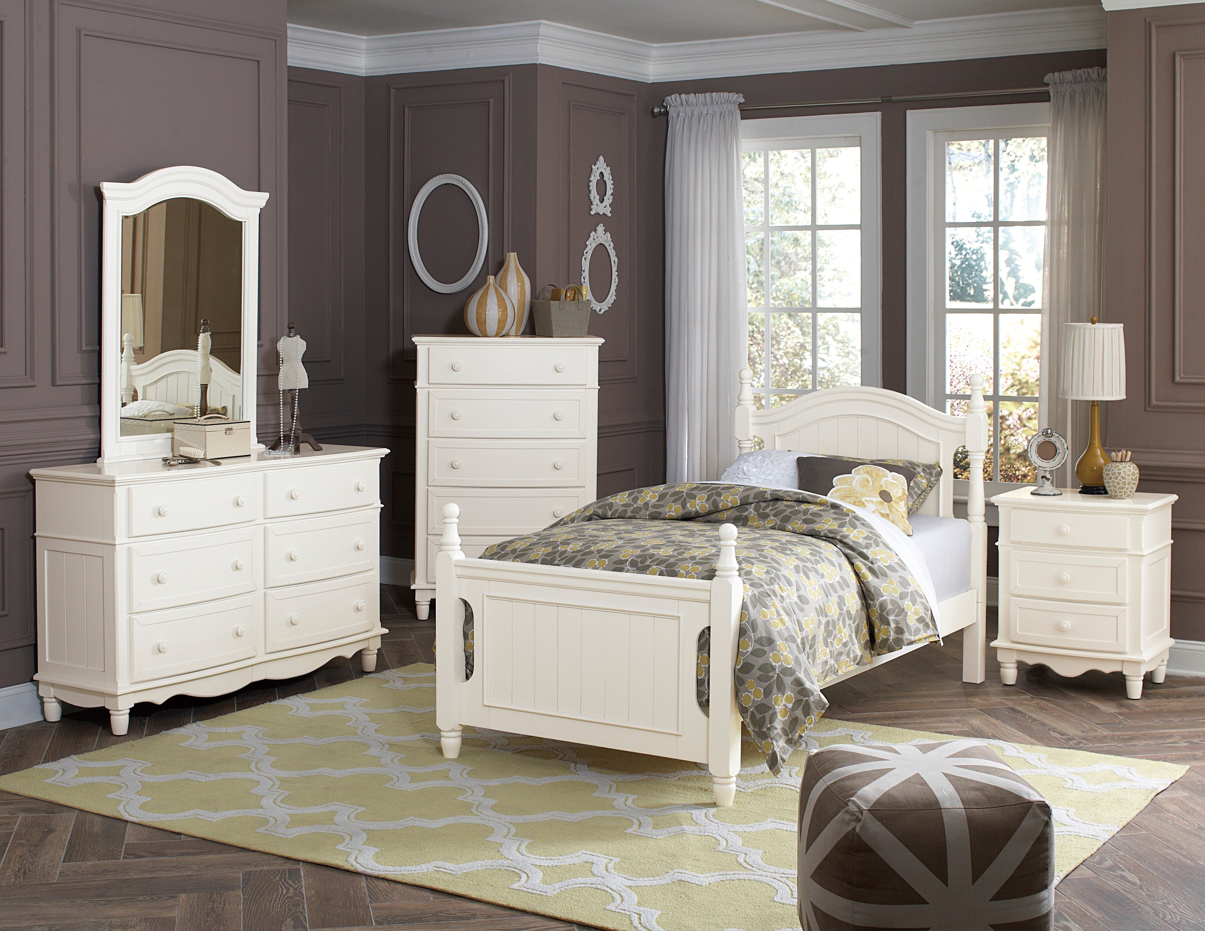Clementine White Twin Platform Bed - B1799T-1* - Bien Home Furniture &amp; Electronics