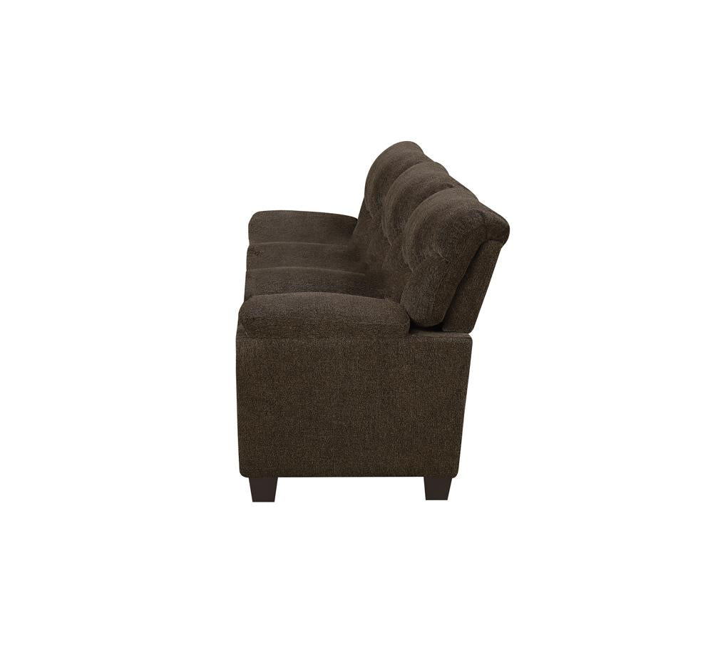 Clemintine Upholstered Sofa with Nailhead Trim Brown - 506571 - Bien Home Furniture &amp; Electronics