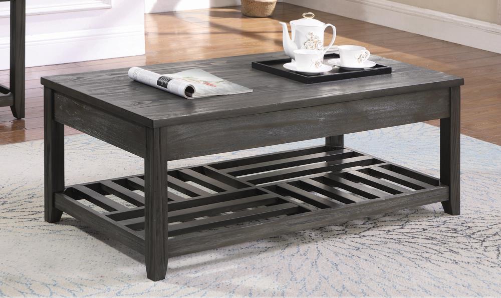 Cliffview Gray Lift Top Coffee Table with Storage Cavities - 722288 - Bien Home Furniture &amp; Electronics