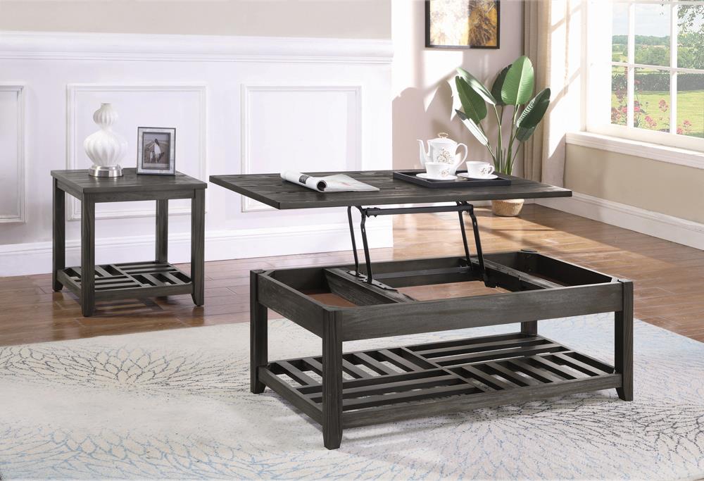 Cliffview Gray Lift Top Coffee Table with Storage Cavities - 722288 - Bien Home Furniture &amp; Electronics