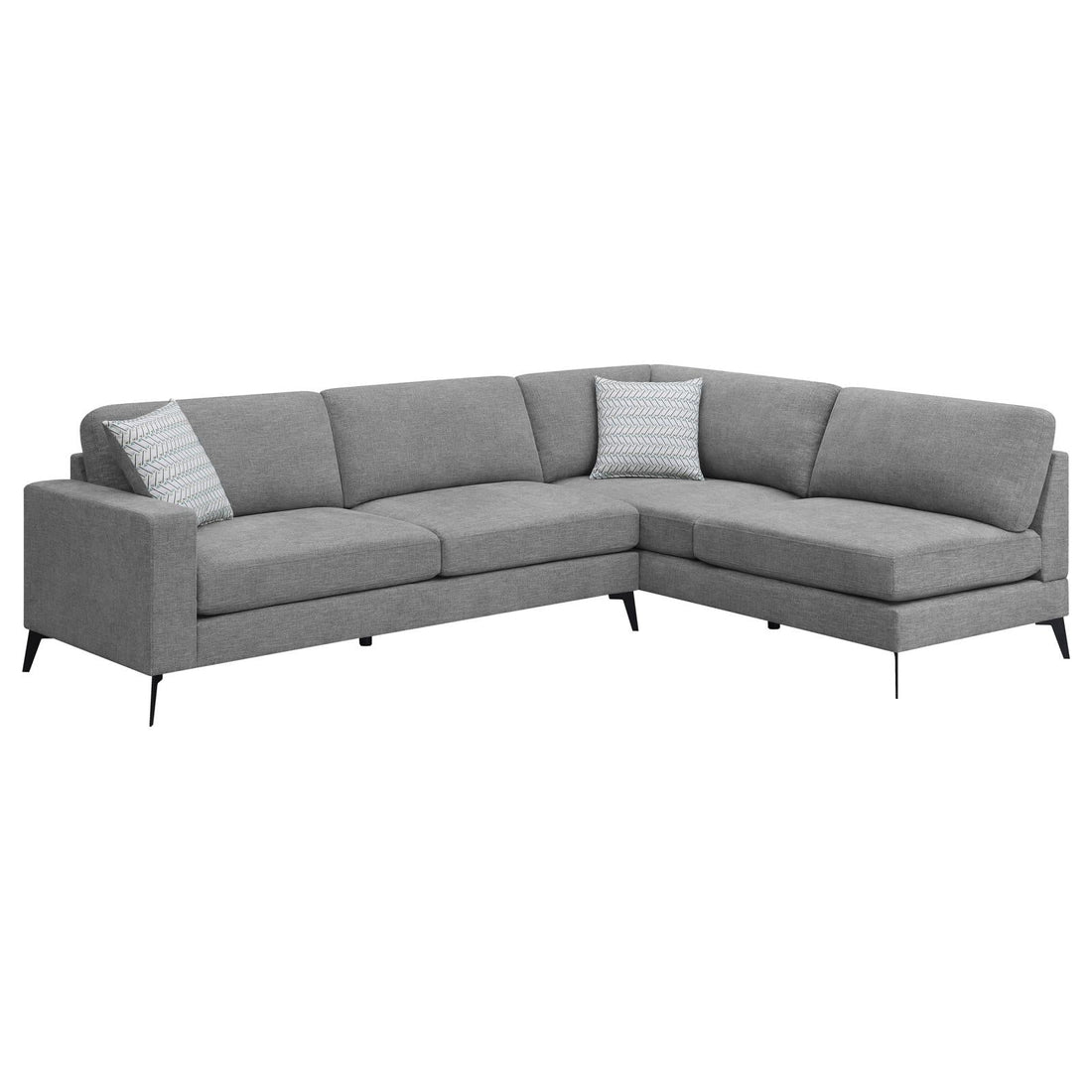 Clint Upholstered Sectional with Loose Back Gray - 509806 - Bien Home Furniture &amp; Electronics