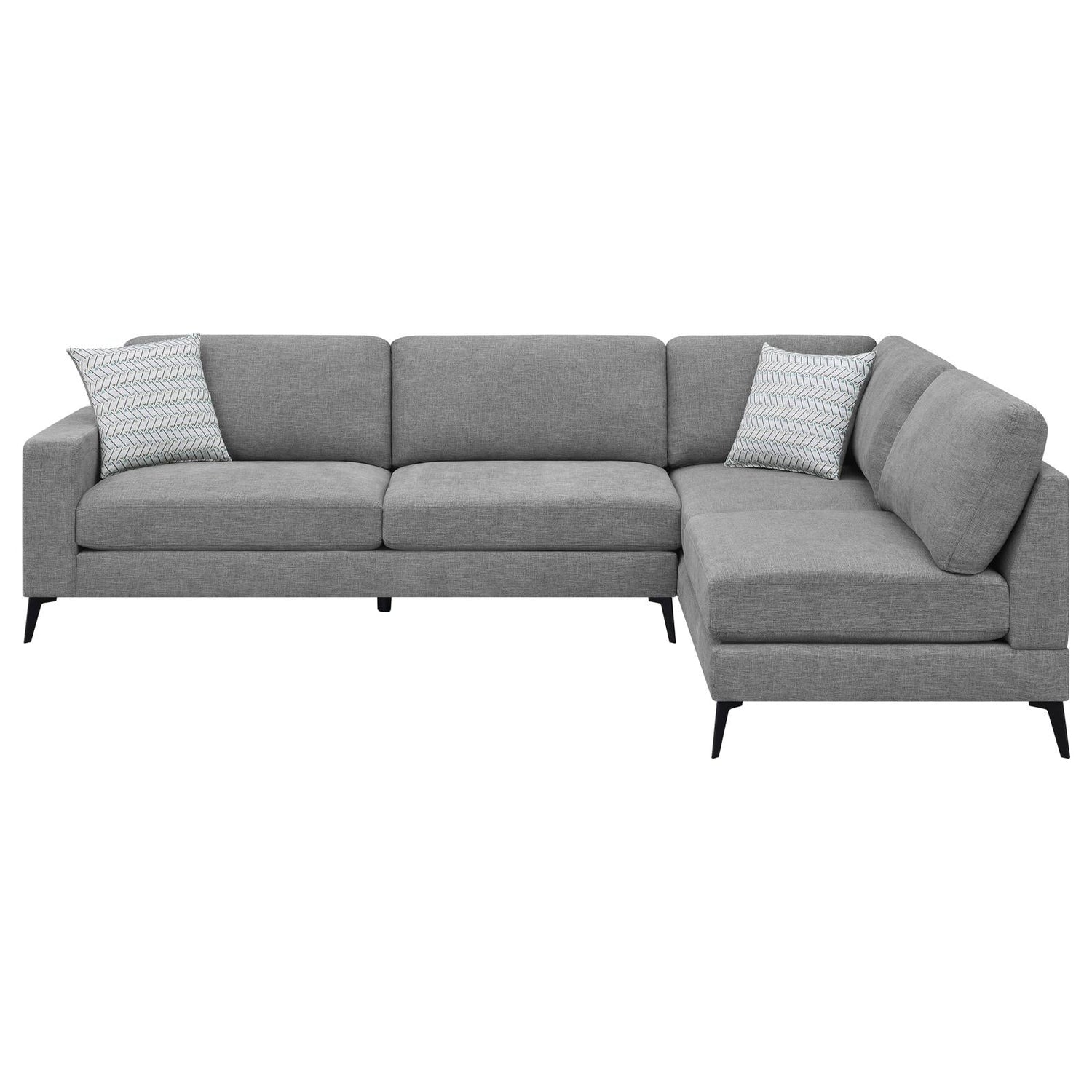 Clint Upholstered Sectional with Loose Back Gray - 509806 - Bien Home Furniture &amp; Electronics