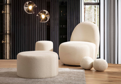 Cloe Ivory Boucle Accent Chair - CLOEIVORY-C - Bien Home Furniture &amp; Electronics