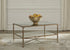 Cloverty Aged Gold Finish Coffee Table - T440-1 - Bien Home Furniture & Electronics
