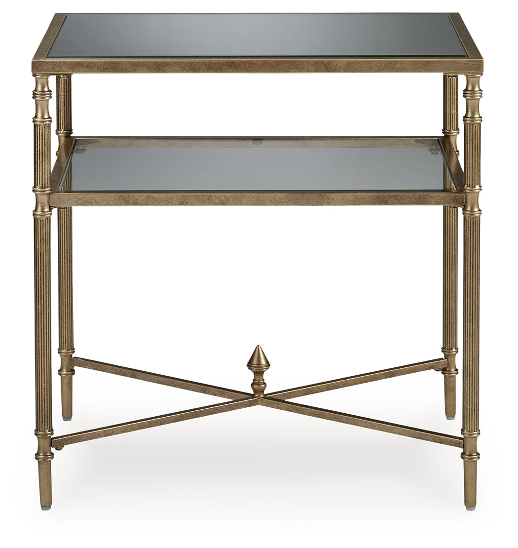 Cloverty Aged Gold Finish End Table - T440-3 - Bien Home Furniture &amp; Electronics