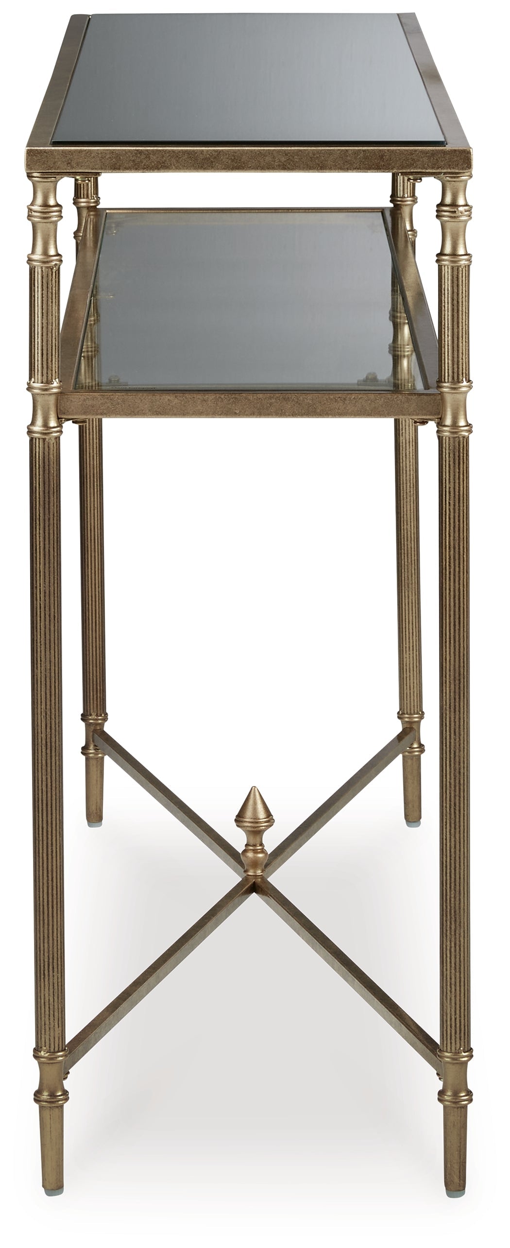 Cloverty Aged Gold Finish Sofa Table - T440-4 - Bien Home Furniture &amp; Electronics