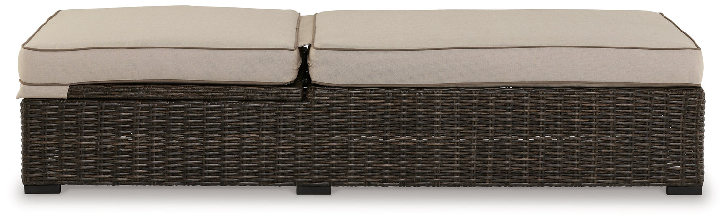 Coastline Bay Brown Outdoor Chaise Lounge with Cushion - P784-815 - Bien Home Furniture &amp; Electronics