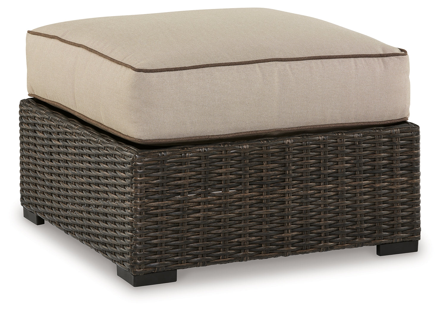 Coastline Bay Brown Outdoor Ottoman with Cushion - P784-814 - Bien Home Furniture &amp; Electronics