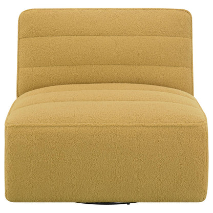 Cobie Mustard Upholstered Swivel Armless Chair - 905724 - Bien Home Furniture &amp; Electronics