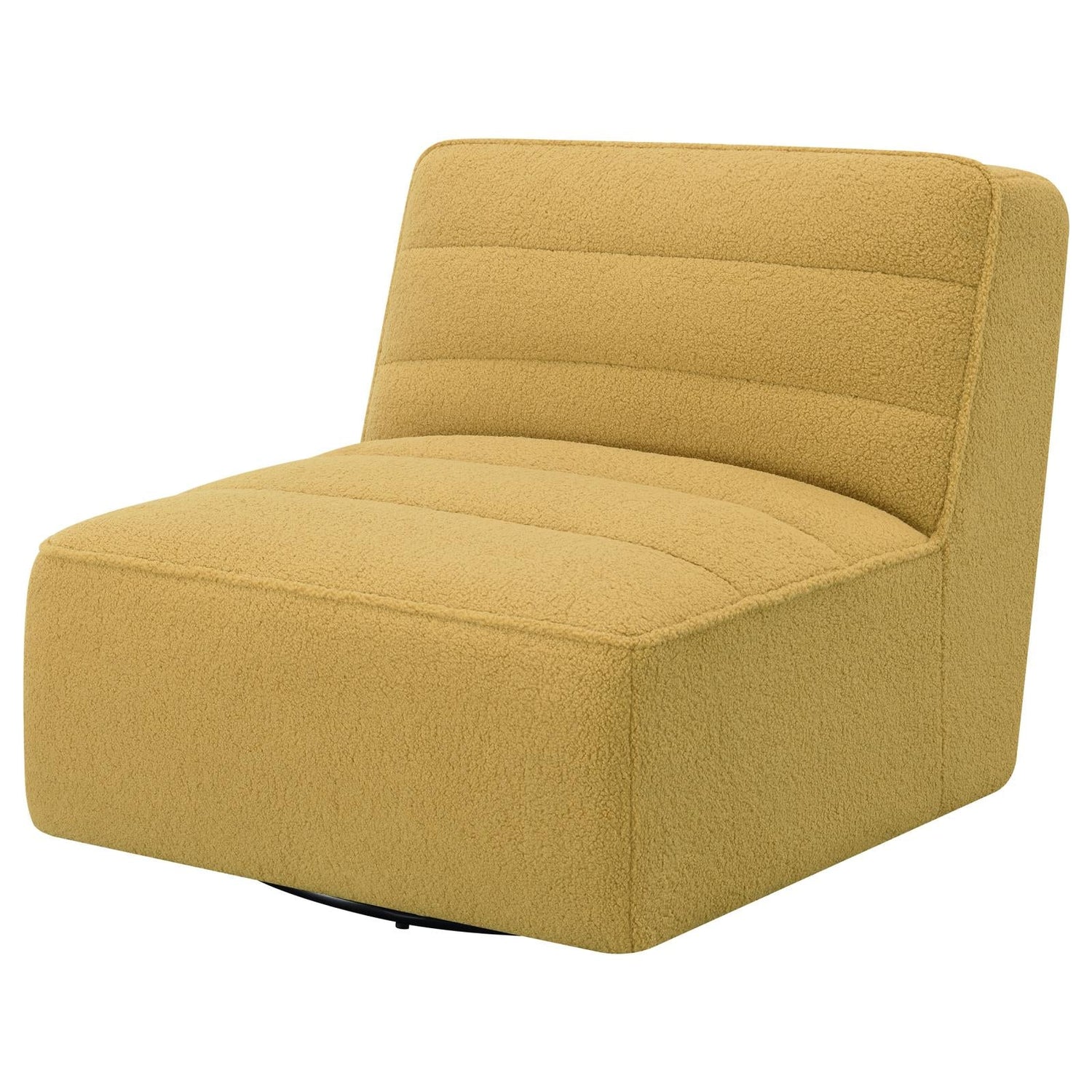 Cobie Mustard Upholstered Swivel Armless Chair - 905724 - Bien Home Furniture &amp; Electronics