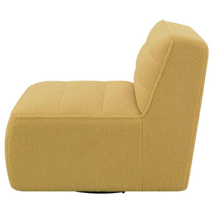 Cobie Mustard Upholstered Swivel Armless Chair - 905724 - Bien Home Furniture &amp; Electronics