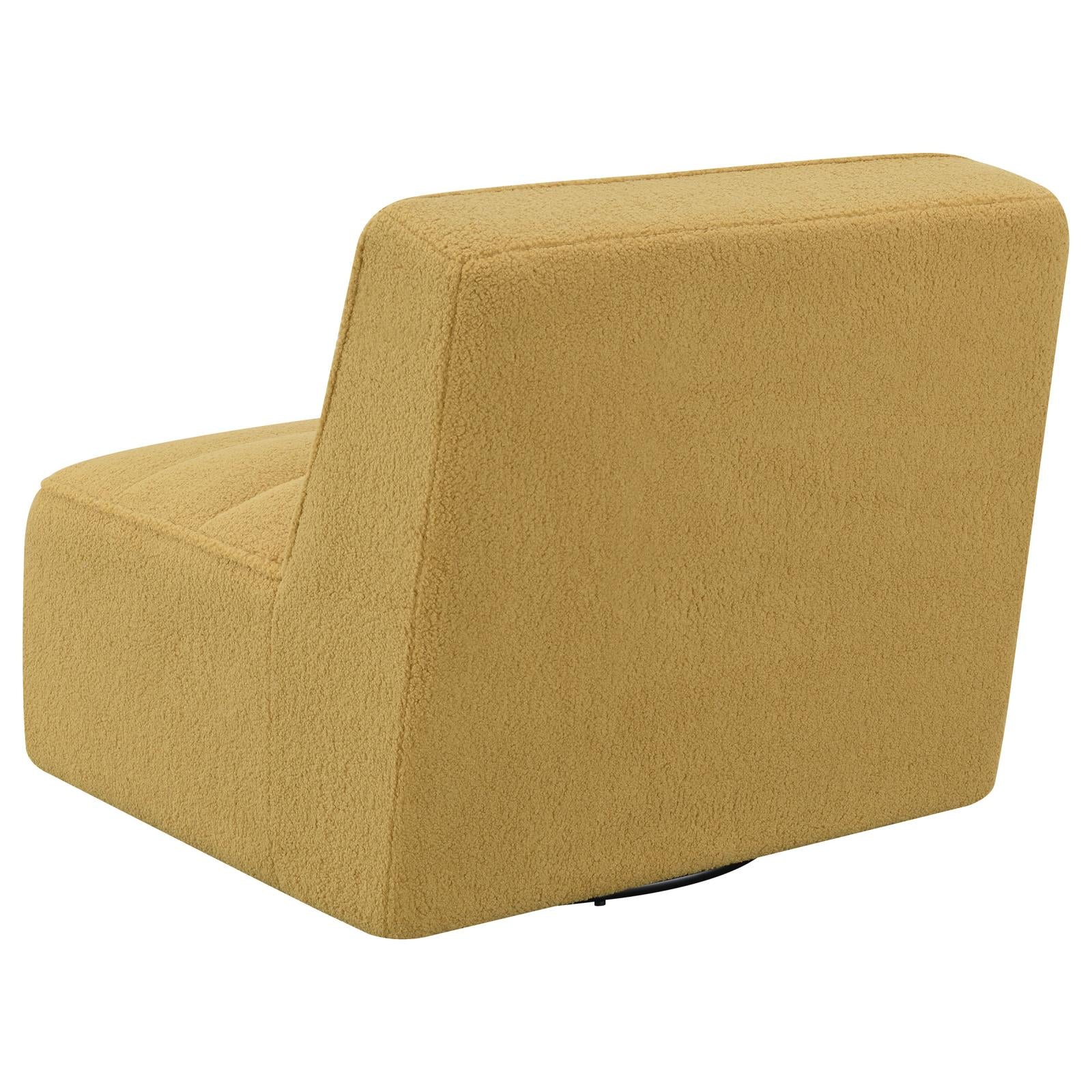 Cobie Mustard Upholstered Swivel Armless Chair - 905724 - Bien Home Furniture &amp; Electronics