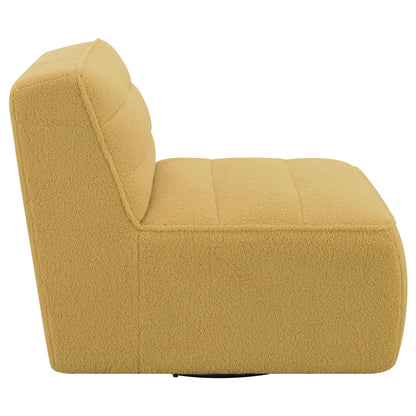 Cobie Mustard Upholstered Swivel Armless Chair - 905724 - Bien Home Furniture &amp; Electronics