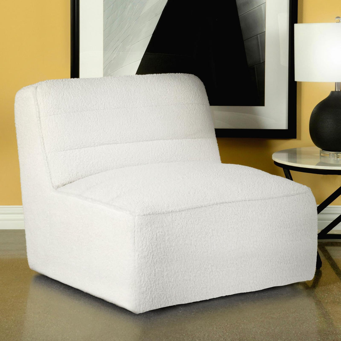 Cobie Natural Upholstered Swivel Armless Chair - 905723 - Bien Home Furniture &amp; Electronics