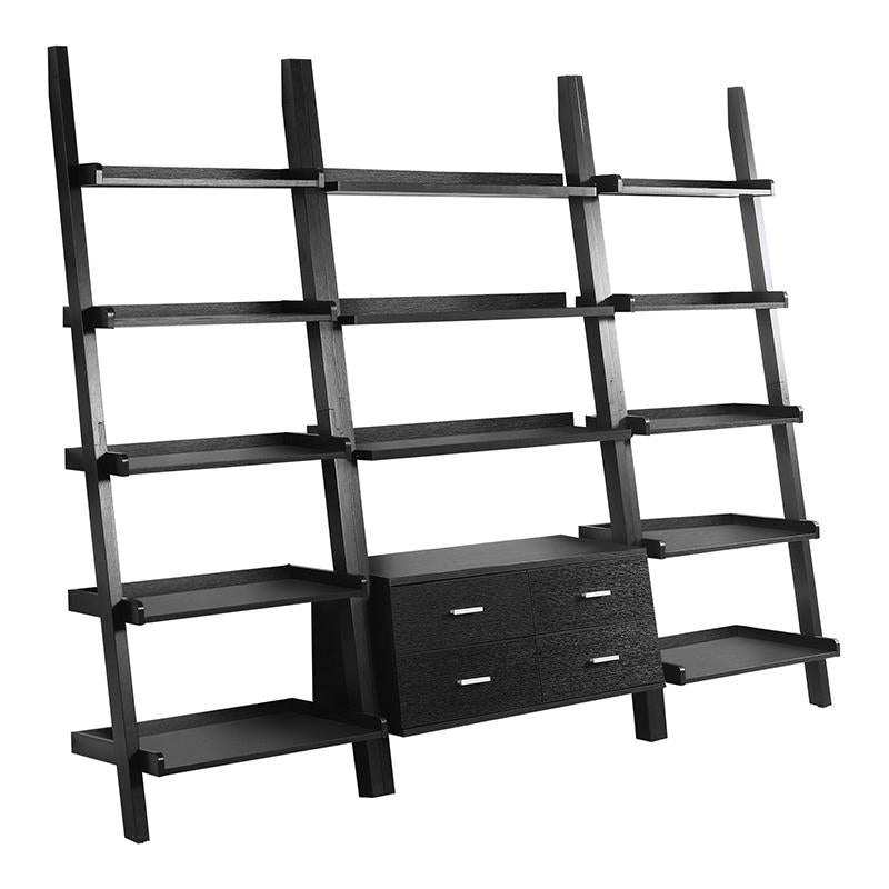 Colella Cappuccino 3-Piece Storage Ladder Bookcase Set - 800319-S3 - Bien Home Furniture &amp; Electronics