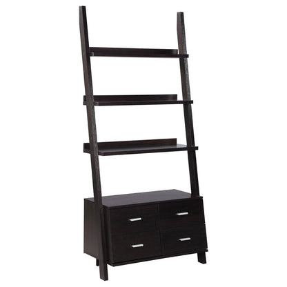 Colella Cappuccino 3-Piece Storage Ladder Bookcase Set - 800319-S3 - Bien Home Furniture &amp; Electronics