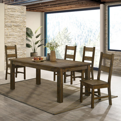 Coleman Dining Room Set Rustic Golden Brown - 107041-S5 - Bien Home Furniture &amp; Electronics
