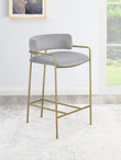Comstock Upholstered Low Back Stool Gray/Gold - 182159 - Bien Home Furniture & Electronics