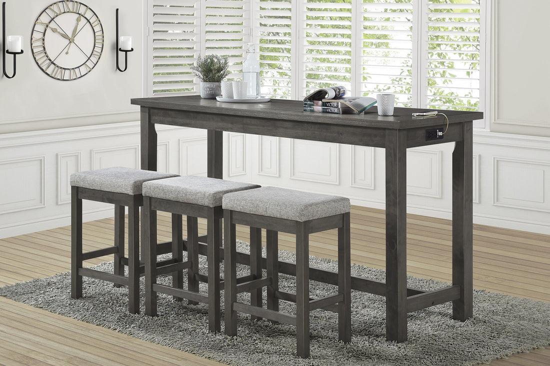 Connected Gray 4-Piece Counter Height Set - 5713GY - Bien Home Furniture &amp; Electronics