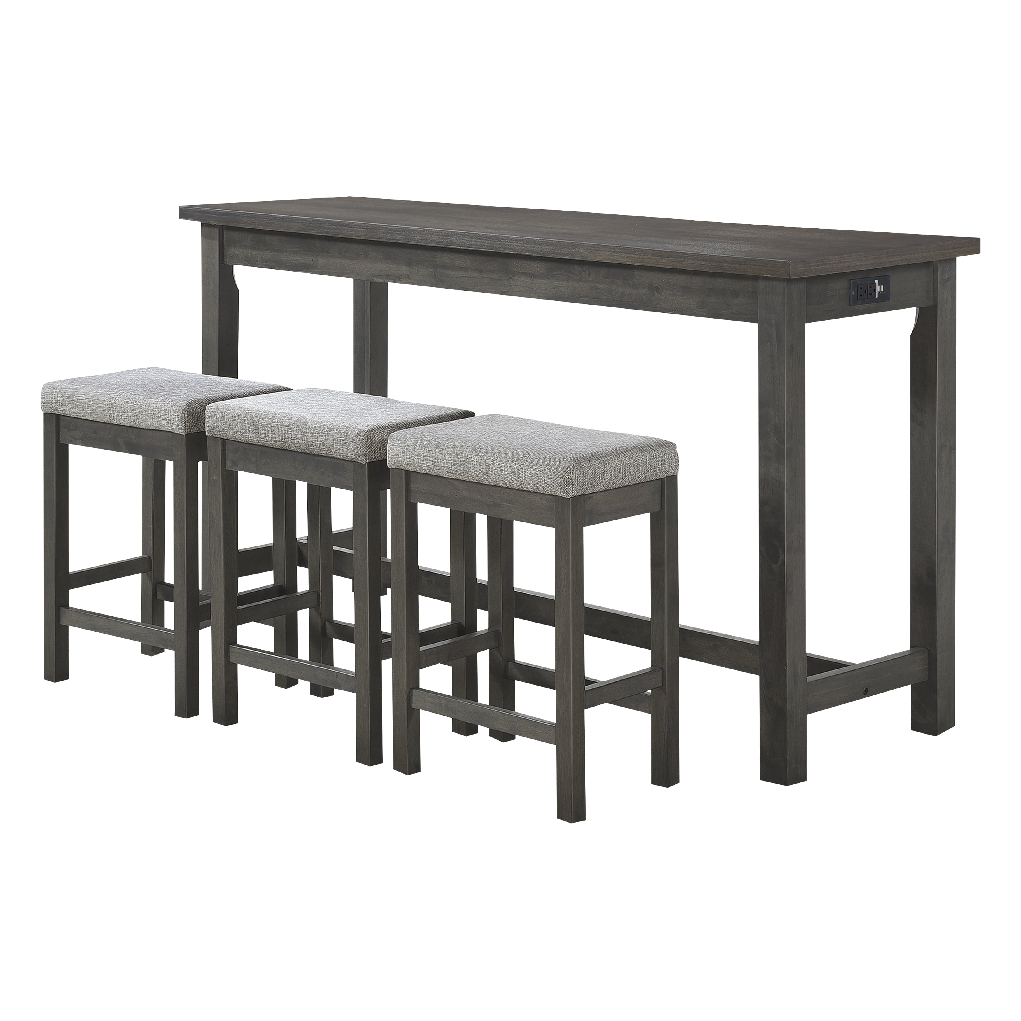 Connected Gray 4-Piece Counter Height Set - 5713GY - Bien Home Furniture &amp; Electronics