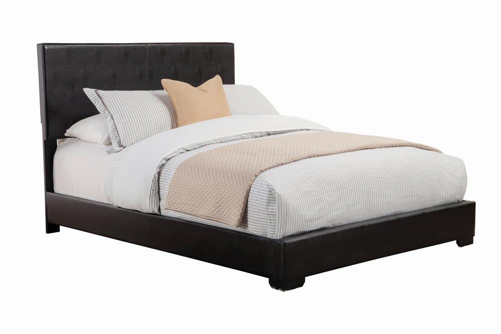 Conner California King Upholstered Panel Bed Black - 300260KW - Bien Home Furniture &amp; Electronics