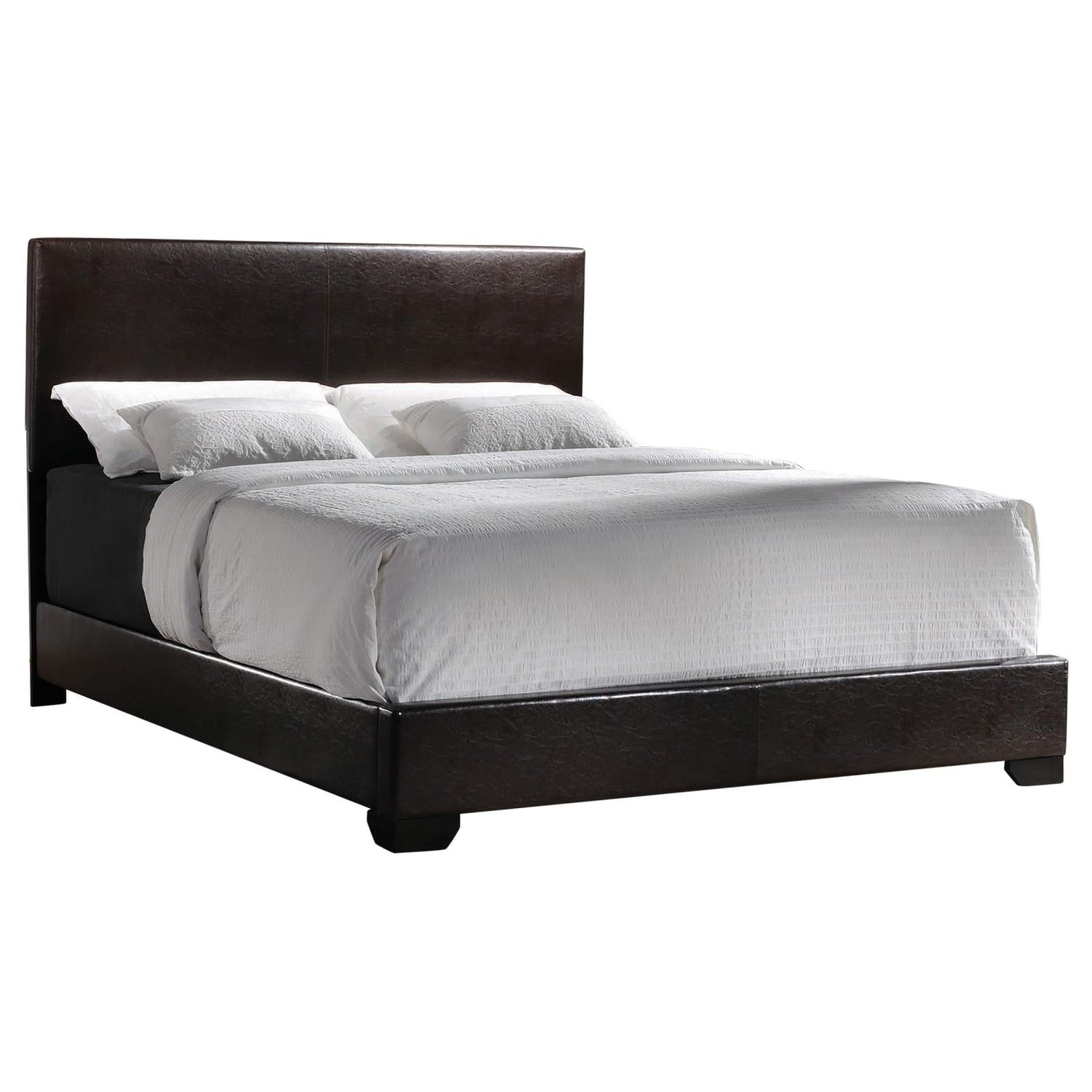 Conner Eastern King Upholstered Panel Bed Dark Brown - 300261KE - Bien Home Furniture &amp; Electronics