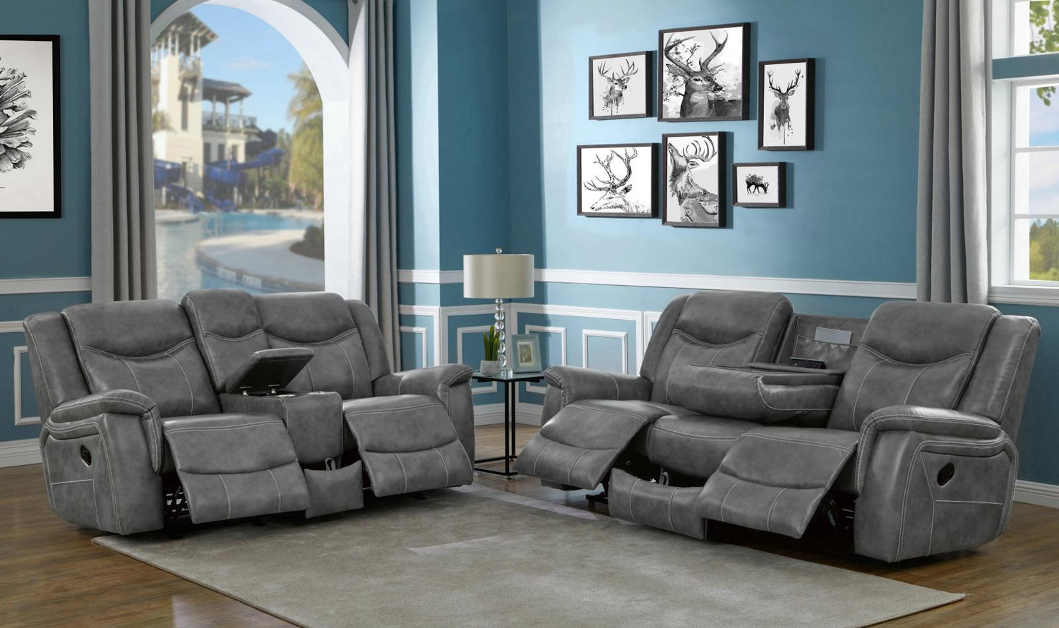 Conrad 2-Piece Living Room Set Gray - 650354-S2 - Bien Home Furniture &amp; Electronics