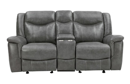 Conrad Upholstered Motion Loveseat Cool Gray - 650355 - Bien Home Furniture &amp; Electronics