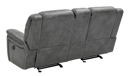 Conrad Upholstered Motion Loveseat Cool Gray - 650355 - Bien Home Furniture &amp; Electronics