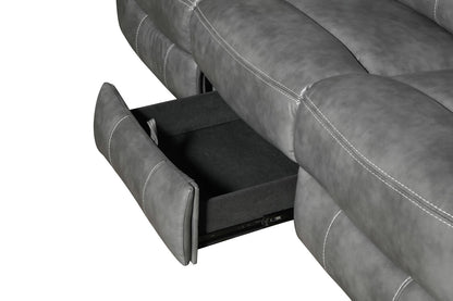 Conrad Upholstered Motion Sofa Cool Gray - 650354 - Bien Home Furniture &amp; Electronics