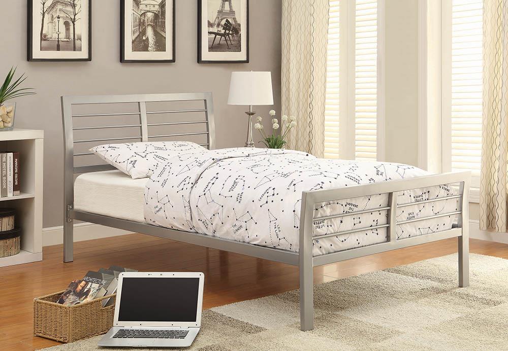Cooper Twin Metal Bed Silver - 300201T - Bien Home Furniture &amp; Electronics