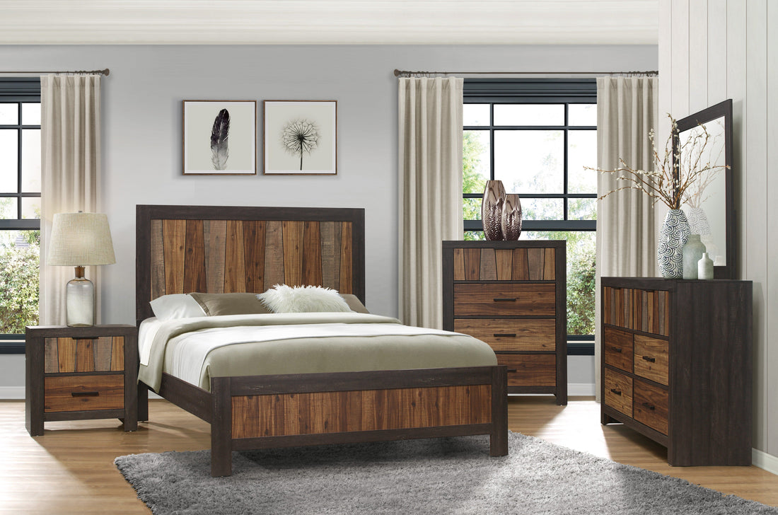 Cooper Wire Brushed Panel Bedroom Set - SET | 2059-1 | 2059-3 | 2059-5 | 2059-6 | 2059-4 | 2059-9 - Bien Home Furniture &amp; Electronics