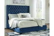 Coralayne Blue King Upholstered Bed - SET | B650-176 | B650-178 - Bien Home Furniture & Electronics