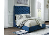 Coralayne Blue Queen Upholstered Bed - SET | B650-174 | B650-177 - Bien Home Furniture & Electronics