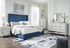 Coralayne Blue Velvet/Silver Upholstered Bedroom Set - SET | B650-174 | B650-177 | B650-31 | B650-136 | B650-93 | B650-46 - Bien Home Furniture & Electronics