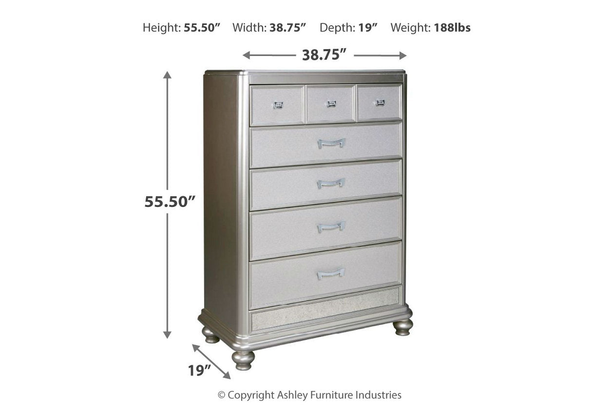 Coralayne Silver Chest of Drawers - B650-46 - Bien Home Furniture &amp; Electronics