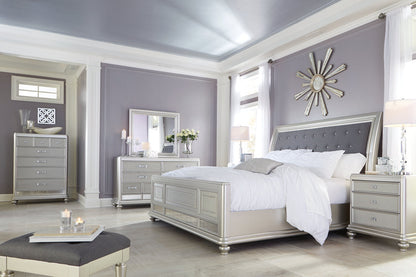 Coralayne Silver King Sleigh Bed - SET | B650-56 | B650-58 | B650-97 - Bien Home Furniture &amp; Electronics