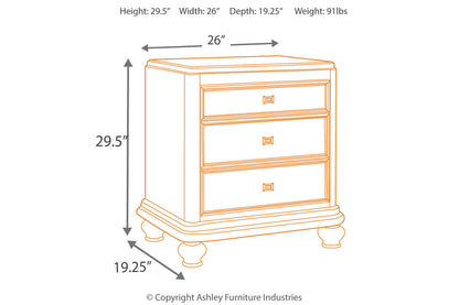 Coralayne Silver Nightstand - B650-93 - Bien Home Furniture &amp; Electronics