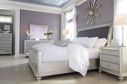 Coralayne Silver Queen Sleigh Bed - SET | B650-54 | B650-57 | B650-96 - Bien Home Furniture &amp; Electronics
