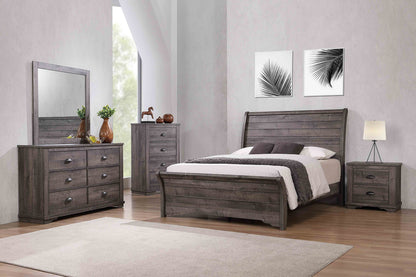 Coralee Gray Queen Sleigh Bed - SET | B8100-Q-HB | B8100-Q-FB | B8100-KQ-RAIL - Bien Home Furniture &amp; Electronics