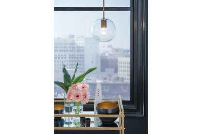 Cordunn Clear/Brass Pendant Light - L000978 - Bien Home Furniture &amp; Electronics