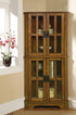 Coreosis Golden Brown 4-Shelf Corner Curio Cabinet - 950185 - Bien Home Furniture & Electronics