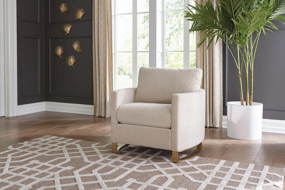 Corliss Beige Upholstered Arched Arms Chair - 508823 - Bien Home Furniture &amp; Electronics
