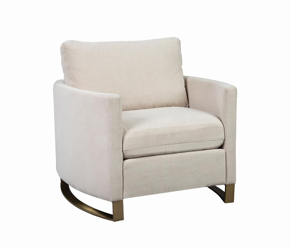 Corliss Beige Upholstered Arched Arms Chair - 508823 - Bien Home Furniture &amp; Electronics
