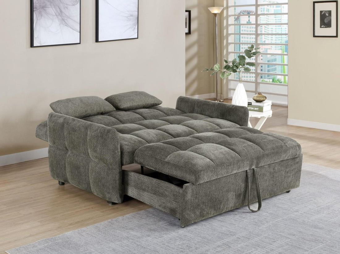 Cotswold Tufted Cushion Sleeper Sofa Bed Brown - 508308 - Bien Home Furniture &amp; Electronics